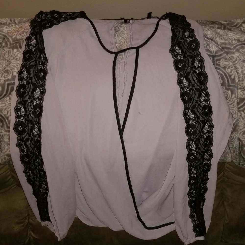 Lace trimmed shirt